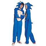 Disguise Offizielles Sonic Kostüm Erwachsene Sonic The Hedgehog Kostüm Costume Onesie Overall Faschingskostum Karneval Geburstag Herren Damen Größ XL
