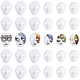 BELLE VOUS Weiße Karneval Masken Pappe (30 Stk) – Anonym Maske in 2 Größen Herren & Damen – Masken Set Neutral Masken zum Bemalen Kinder, Basteln, Maskenball, Cosplay, Fasching, Halloween, Party Deko