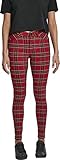 Urban Classics Damen TB2848-Ladies Skinny Tartan Pants Hose, Mehrfarbig (Red/Blk 00200), 28