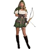 amscan set high (PKT) (844571-55) Adult Ladies Robin Hoodie Costume (Small),Mehrfarbig
