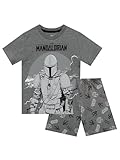 Star Wars Schlafanzug | Mandalorian Schlafanzug | Kurzer Pyjama Jungen | Grau 140