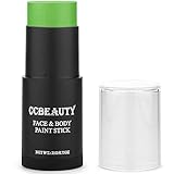 CCbeauty Hellgrüner Hexen-Gesichtsfarben-Stick, Gesichtsbemalungs-Set, ungiftig, SFX-Make-up für Gamora Hulk, Halloween-Kostüm, Cosplay, ölbasierte professionelle FX Körperfarbe, vollständige