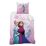 Disney CTI 43999 Bettwäsche Frozen/Ice Queen, Pink Mountain Linen 135 x 200 cm 80 x 80 cm