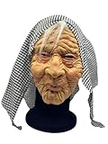 Generisch Alte Frau Maske - Maske fur eine Frau, die 50 jahre alt wird - oma kostüm - oma kostüm alte frau - halloween masken - Maske Alte Frau mit Kopftuch.