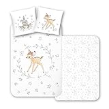 MTOnlinehandel Bettwäsche 135x200 Flanell, Biber Bambi & Klopfer für Mädchen, Jungen, kuschelig weich, Winter, 1x Kissenbezug 80x80 + Bettbezug 135x200, 100% Baumwolle