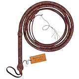 Bantoro Crafts Indiana Jones Lederpeitsche, 1,2 bis 4,8 m Länge, braunes Känguruleder, professionelle Premium-Qualität, 2,4 m, WP9009C