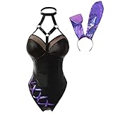 NSPSTT KDA Evelynn Cosplay-Overall für Mädchen - Schwarz - Medium