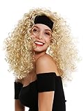 WIG ME UP - LM-153-ZA89/ZA88 Perücke Damen Karneval Stirnband lang gelockt lockig voluminös blond