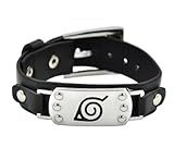 CosplayStudio PU-Leder Armband mit Kleiner Konoha Stirnplatte für Naruto Fans