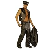 Amakando Biker Chaps Hose Rocker Bikerhose XL (54) Motorrad Lederchaps Imitat Fasching Motorradhose Village People Hardrock Kunstlederhose Striptease Mottoparty Accessoires Karneval Kostüm Zubehör