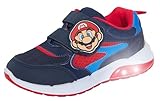 Super Mario Brothers Jungen Leuchtende Turnschuhe Kinder Nintendo Blinkende Lichter Sportschuhe, Blau / Rot / Weiß, 31 EU