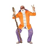 Generique - Muten Roshi Dragon Ball-Kostüm für Herren orange-Weiss-blau - L