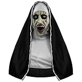 FUFRE Halloween Maske, The Nonne Maske, Horror Halloween Masken Totenkopf Maske Latex Nonne Maske Halloween Schädel Maske für Halloween Kostüm Cosplay Party Totenkopf Halloween Deko