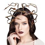 HIFOT Medusa Kopfschmuck Medusa Schlangen Haarreif Stirnband Damen Schwarz Tag Der Toten Haarreif Fasching Haarschmuck Halloween Schlangen Kopfschmuck Medusa Kostüm Für Karneval Maskerade Party