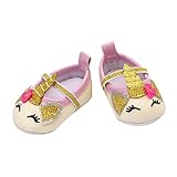 Heless 749 - Ballerinas im Einhorn-Design für Puppen und Plüschtiere in Rosa-Weiß mit silbernen und goldenen Glitzerelementen, Größe 38 - 45 cm