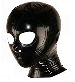 MFMYEE Latex Maske Gummi Kopfbedeckungen-SM Fetisch Bondage Maske Cosplay Maske Latex Lovers