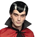 Boland 86339 - Vampir Perücke für Erwachsene, kurze Kunsthaare in Weiß und Schwarz, Halloween Wig