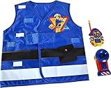 Simba 109252477 - Feuerwehrmann Sam Kostüm, für Kinder ab 3 Jahren, Feuerwehr Rettungsset mit Feuerwehrmann Sam Weste, Walkie-Talkie und Taschenlampe
