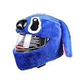 Motorradhelm Cover,Motorradhelm Abdeckung Plüsch,Cartoon Plush Motorcycle Helmet Cover,Motorradhelm Überzug Lustigmotorradhelm Überzug Plüsch,Für Männer, Frauen(Ohne Helm) (Blauer Stichs)