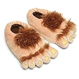 BEAUTYBIGBANG Hobbit Füße Hausschuhe Kreative Baumwolle Startseite Plüsch Warme Lustige Indoor Unisex Hausschuhe 1 Paar Plüsch Pantoffeln für Damen Herren Zuhause Tragen
