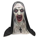 ANTROBIN The nun maske – Gruselige，halloween kostüm nonne, gruselige masken,Halloween Cosplay Horror Maske für erwachsene, Unisex, Latex-Maske
