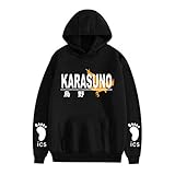 Haikyuu Hoodies Hinata Shoyo Oikawa Tooru Shiratorizawa Moniwa Kaname Volleyball Cosplay Kostüm Hoodie Gr. S, Schwarz