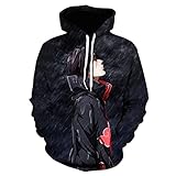 IFIKK Anime Pullover Hoodie Jungen Mädchen 3D Druck Manga Anime Kapuzenpullover Japanischen Anime Hoodie Kakashi Sasuke Pullover Outwear Unisex Sweatshirt (Stil 19, S)