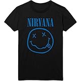 T-Shirt # Xxl Unisex Black # Blue Smiley