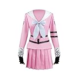Anime Miu Iruma Cosplay Kostüm Rosa Kleid High School Uniform Outfit,Pink-XS