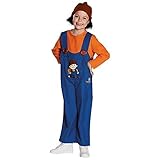 Generique - Anton Mainzelmännchen Kinderkostüm für Karneval blau-orange - 122/128 (7-8 Jahre)