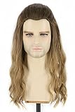 Topcosplay Perücke für Herren Lang lockige Aschblond Perücke für Cosplay Halloween Kostüm