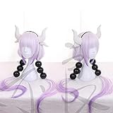 ydound Anime Coser Perücke Miss Kobayashi S Dragon Maid Kanna Kamui Lange Cosplay Perücke + Bälle + Schwanz + Hörner + Perückenkappe wie abgebildet (Farbe: wie abgebildet)