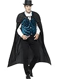 Smiffys Halloween Deluxe Kostüm Viktorianischer Jack the Ripper, Schwarz, mit Umhang, Weste, Krawatte & Messer