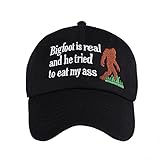 Bigfoot is Real and He Tried to Eat Hat Baumwolle Bigfoot Kostüm Geschenke Baseballmützen Schwarz, schwarz