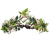MOSTORY Handgefertigte Waldkönigskrone für Mottoparty Gott Römisches Blatt Kopfschmuck für Herren Hochzeit Braut Gold Grün Lorbeer Stirnband für Karneval Fasching Cosplay Toga Kostüm, 1 count (Pack of