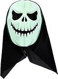 Folat 23877 23877-Happy Booo Kürbis Halloween Fluoreszierendes Leuchtendes (Glow in The Dark) -gruselige Maske Kostüm für Erwachsene und Kinder Party Dekoration, Mehrfarbig