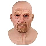 Silikon-Alter-Mann-Maske, Halloween-Vollkopfmaske, Gruselige Silikon-Gesichtsmaske, Horror-Halloween-Cosplay-Masken, Party, Cosplay, Kostüm, Latex-Requisiten (Europäische