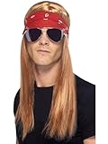 Smiffys 90er Rocker-Kit, mit rotblonder Perücke mit Halstuch und Sonnenbrille