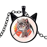 dingyue Angel of Death Kawaii Katze Ohr Anhänger Halskette Isaac Foster Zack Rachel Gardner Ray Cosplay Lange Kette Halskette für Fans