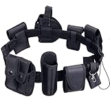 KEESIN 10 in 1 Utility Tactical | Polizei Gürtel | Multifunktionsgürtel | Multifunktionale Outdoor-Gürteltasche | Ideal für Sicherheitsjagden auf Polizeistationen | Mit 9 Komponenten-Taschen (Schwarz)