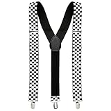 Widmann 7977C - Hosenträger Schwarz-Weiß, Schachbrettmuster, Einheitsgröße, Kostüm, Accessoire, Mottoparty, Karneval