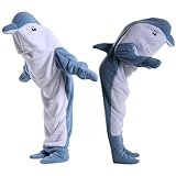 Kawoja Delfin Blanket,Tragbare Delfin-Decke,Delfin Decke Hoodie Erwachsene & Kinder,Delfin-Schlafsack,Weiches,Flausches Delfin Onesie Kostüm Cosplay Geschenke