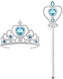 Vicloon ELSA Tiara，Eiskönigin Krone und Zauberstab ELSA Dress Up Zubehör Set für Party, Cosplay