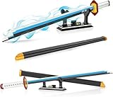 QLT QIAOLETONG Demon Slayer Schwert Schwert Ideas Cosplay Animes Tomioka Giyuu Katana,Klemmbausteine Bausteinen deko Geschenk für Erwachsene Jungen ab 6-16 mit Scheide Halterung(695 pcs)