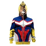 Gooyeh MHA Cosplay Kostüme Midoriya Izuku/All-Might/Todoroki Shouto/Bakugō Katsuki/Dabi Anime 3D Print Hooded Sweatshirt NeutralHip Hop Stil Kangaroo Pocket Kapuzenpullover