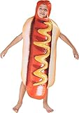 HINIUPI Unisex Adult Hot Dog Fancy Jumpsuit Hot Dog Kostüm für Erwachsene Deluxe Hot Dog Kostüm für Damen Unisex Essen Kostüm für Erwachsene (Hotdog für Kinder)