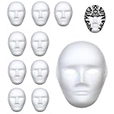 SRTSTR 10 Stück DIY Weiße Papier Masken zum Bemalen Kinder Papiermasken Anonymous Maske Pappe Maskerade Masken Rohling Theatermaske für Karneval Cosplay Halloween Party