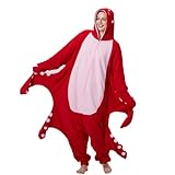 wotogold Tier Oktopus Pyjama Unisex Erwachsene Cosplay Kostüme Rot M