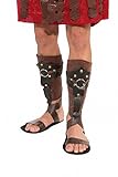 shoperama Braune Beinstulpen in Leder-Optik für Römer Gladiator Legionär Kostüm LARP
