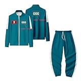 Personalisierte Sweatshirt Squid 2 Game Kostüm für Kinder Erwachsene Cosplay Anzug Mantel und Hose Set